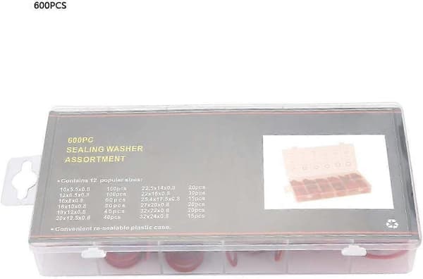 Fiberbrickor Sortiment, 600st 12 Storlekar Blandade Röda Stålpapper Isolering [DB]