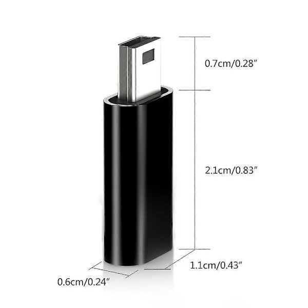 Mini USB till USB-C Adapter USB-C Hona till Mini USB Hane Adapter USB-C Adapter [DB] Silver