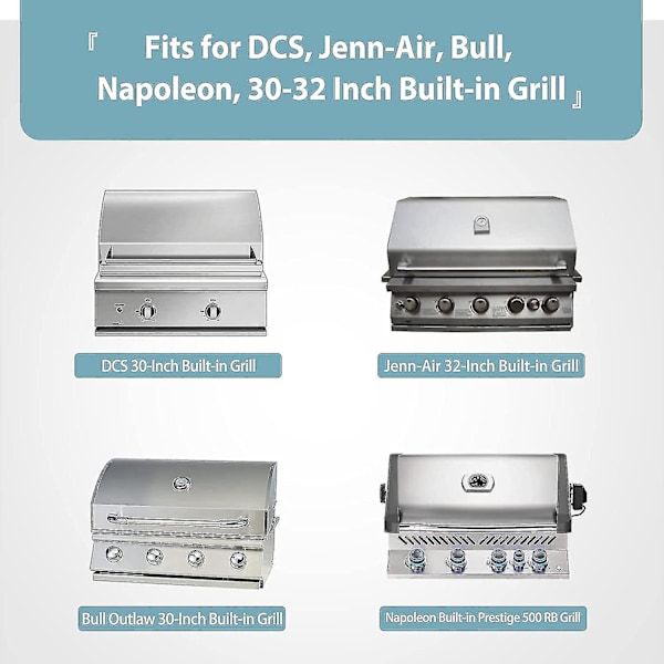 Inbyggt Grillöverdrag För Dcs, Jenn-air, Bull, Napoleon, Coyote Och Weber, Vattentätt & Vindtätt Överdrag För Grillöar [db]