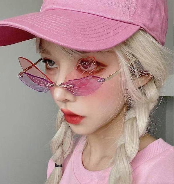 (Purple Up and Pink Down) Gradient Dragonfly Solbriller [DB]