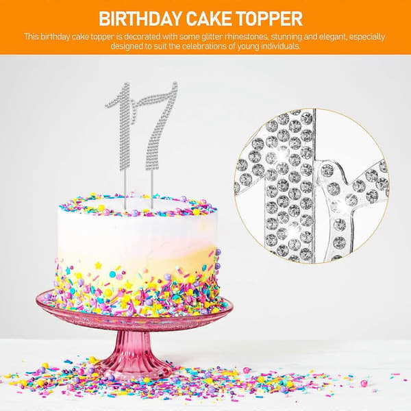 Egg kake topper metall legering dekorasjon for 17-årsdag kakefest [DB]