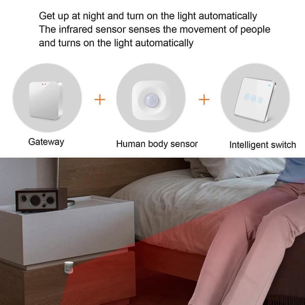 Slitstark rörelsesensor med omfattande täckning, kompakt smart trådlös infraröd sensor för säkerhet[DB]