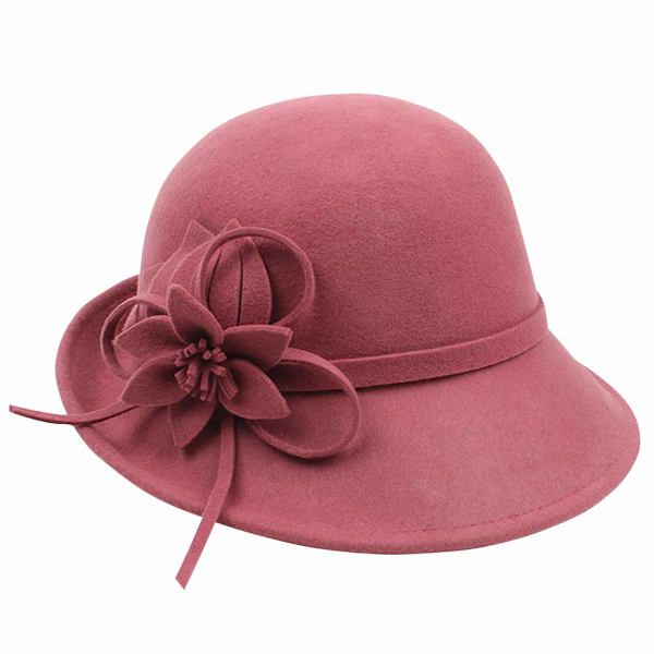 Naisten vintage-hattu, retro-barettihattu juhliin ja matkustamiseen (vaaleanpunainen)