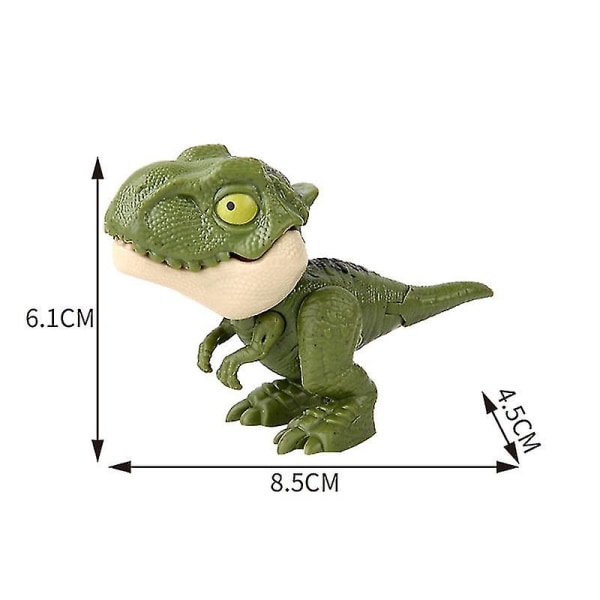 Mini Actionfigurer Fingerbidende Legetøj Jurassic Dinosaur Park Rygsæk Vedhæng Snap Squad T-rex Dino Bite Hånd Børn Drenge Legetøj [DB] Green Tyrannosaurus