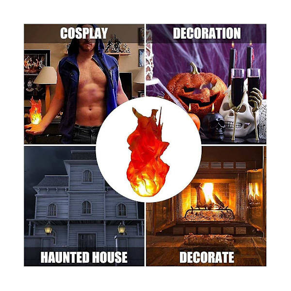 Halloween Eldboll På Handen Hem Led Dekoration Lysande Eldboll Utsökta Prydnader Fest Röd