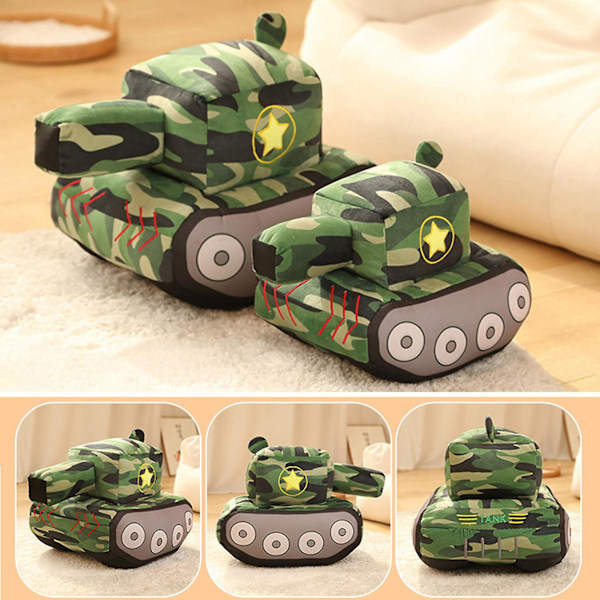 Tank Plyschleksak Simulering Modellering Pentagram Mönster Kamouflage Sovande Följeslagare Kramande Kudde Barn Plyschdocka DB S