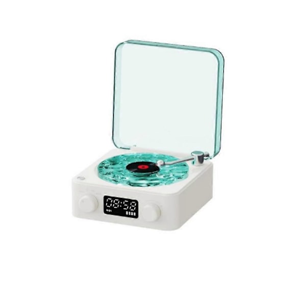 Lumena Lamp Skivspelare, Waves Vinyl Bluetooth-högtalare med 4 lägen justerbar Db Sea Salt White