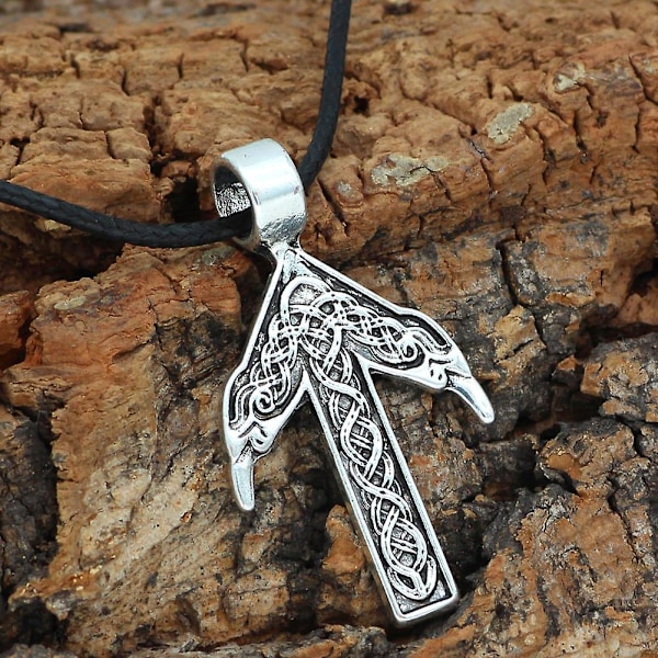 Norse Vikings Nordic Pendant Necklace Tiwaz / Tyr Rune Viking Amulet Pendant Necklace Nordic Talisman (FW)