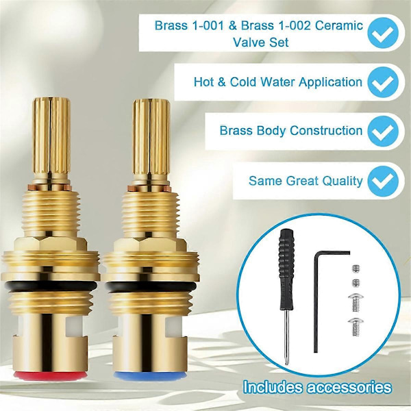 Messing 1-001 & 1-002 Keramisk Ventil, Kompatibel med Messing Armaturer, Messing Konstruktion [DB] Photo Color