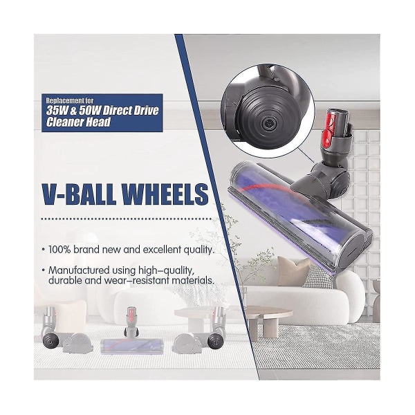 Kuglehjul til V6 V7 V10 V11 V12 Dc58 Støvsuger 35w 50w Direct Drive Rengøringshoved Db gray