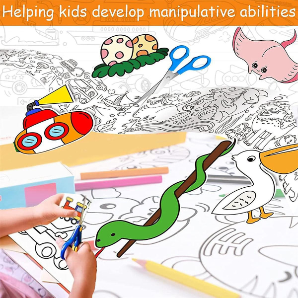 5 stk børne tegnerulle, tegnepapir til børn, 118x11,8 tommer maling kunst papir rulle til børn