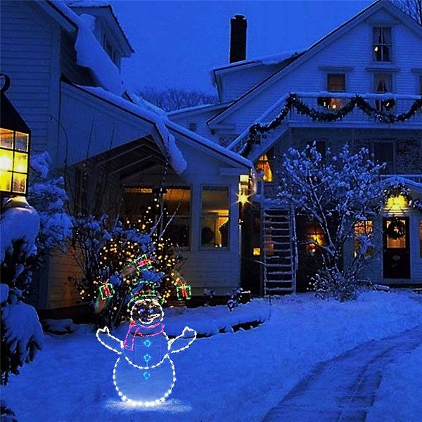 Utomhus jul snögubbe lampor LED-lampor dekoration för utomhusuppfart gård DB Single person