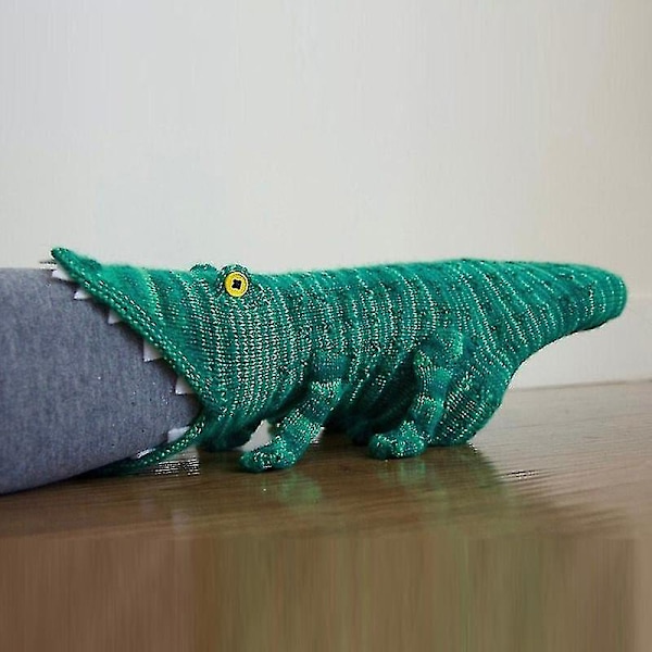 Stickade Krokodilsstrumpor Kvinna / Man Kreativ Djurmodellering Och Ankelstrumpor Varm Försörjning Inomhusgolv På Vintern {Db} Chameleon