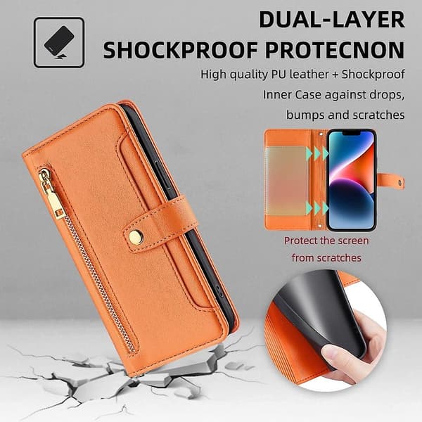 Lynlås Pung Etui Til Samsung Galaxy A13 5G [DB] Orange