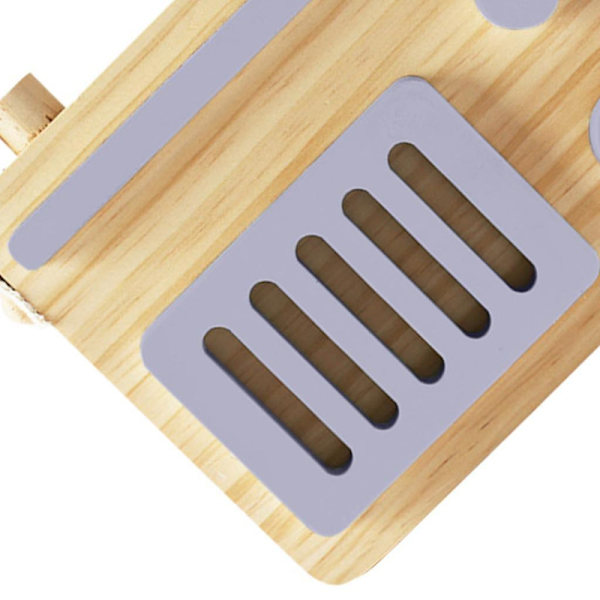 Baby Toy Trä Mini Radio Leksak Lärande Foto Rekvisita Rum Dekor För Pojkar Flickor Vit db gray 17x14cm