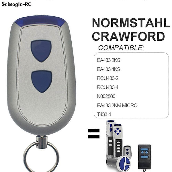 Normstahl Magic 600 CRAWFORD EA433 Garagedörröppnare Fjärrkontroll 433mhz Ersättning Rullkod 43392MHz db Style2