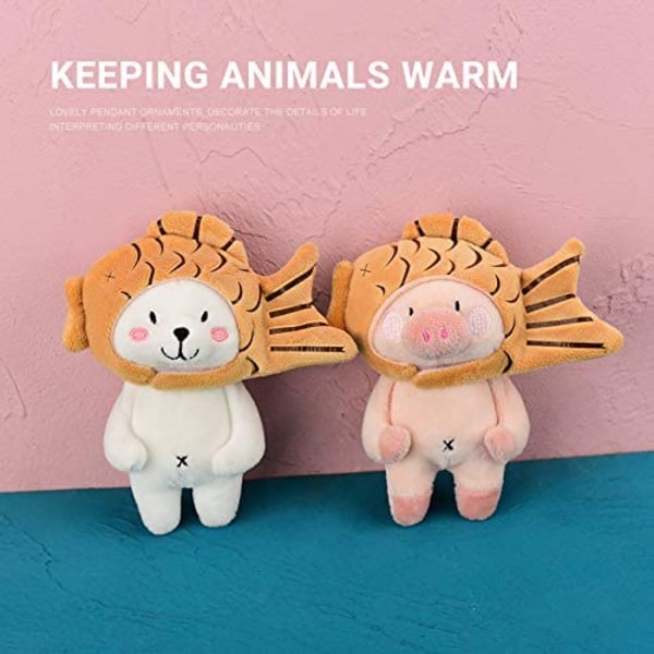 Dyre-plysj nøkkelring Søt apekake og interessant ryggsekk dukkeanheng for barn eller venner (Lightning Monkey-Pink)
