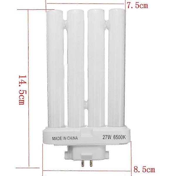 Fml 27ex-n 27w 4-pins quad tube energisparende kompakt lysrørpære 6500k 4 rader lyspære [DB]