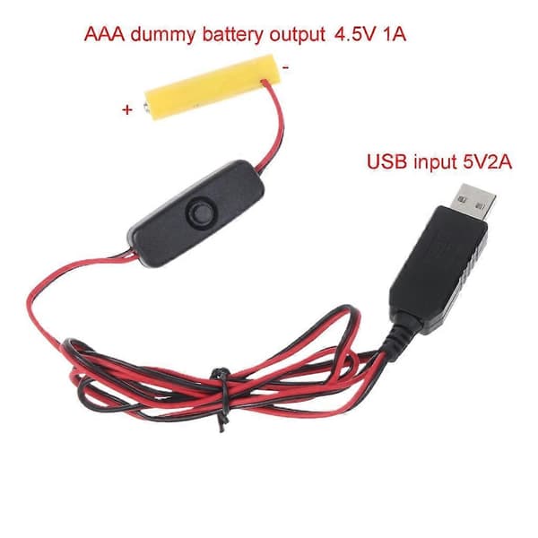 4.5V AAA Batterieliminator USB Strøm Erstatning 3x 1.5V AAA Batteri med Kontakt [DB]