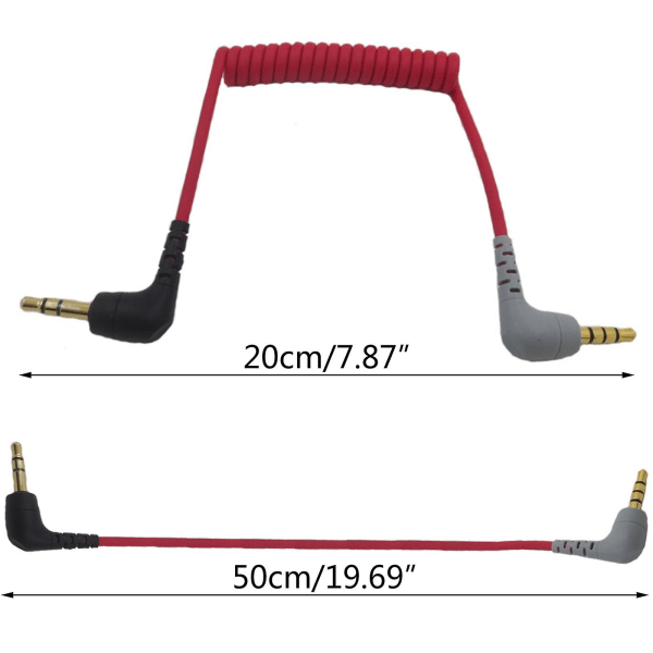 Trådlös Lavalier mikrofonkabel 3,5 mm hane till hane rät vinkel adapter Kabel krage Clip Mic sladd för Rode Sc7