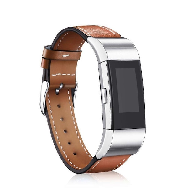 Aito nahkainen ranneke Fitbit Charge 2 -kelloon, korvaava ranneke - Kahvi [DB] Multicolor Brown