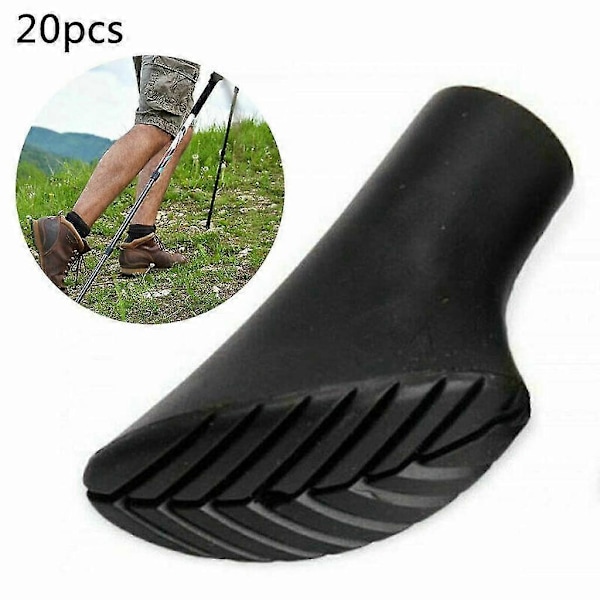 20 Stk. / 10 Par Asfalt Gummi Buffere X-4gt Til Alle Almindelige Nordic Walking Stave - Vandre Po kit [Db]