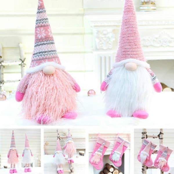 Jule ansigtsløse dukker Julepynt Børnegave, Stil:32013[DB] Pink
