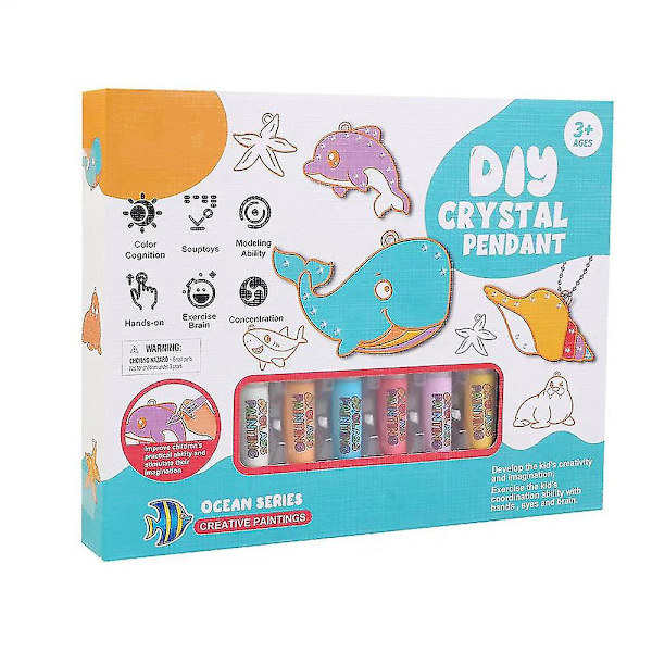 DIY-kristallimaalauksen taide- ja käsityösetti, DIY-kristalliriipussetti, lasten DIY-kristallitimanttimaalaus käsityösetti lahjoiksi [DB] Ocean