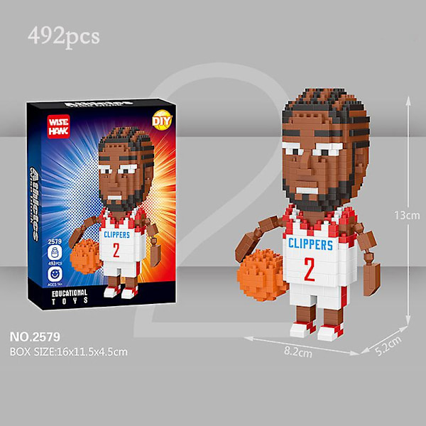 Mini Byggeklodser Basketball Stjerne Dukke Model Dekor DIY Basketball Spiller Bevægelig Dukke Samlet Mursten Børns Legetøj Gave db 2576 No box