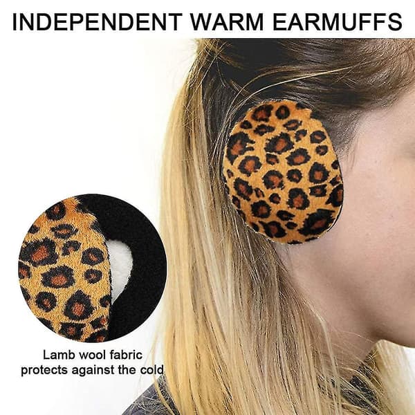Earbags Bandløse Ørevarmere/Øremuffer Vinter Øremuffer For Menn Kvinner [DB] Leopard print