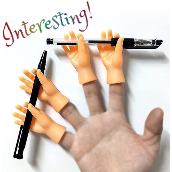 14 pakke små fingerhender, flat håndstil mini hånddukke, morsomme og realistiske små fingerhender for dukketeater, gag-forestilling A db