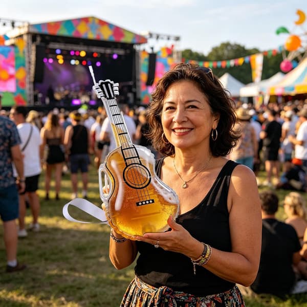 Spritkaraff - Rolig gitarrformad ölflaska med sugrör och rem | Whiskeykaraffbehållare, för Bourbon Vin Vatten Hemmabar Män, Pappa[DB]
