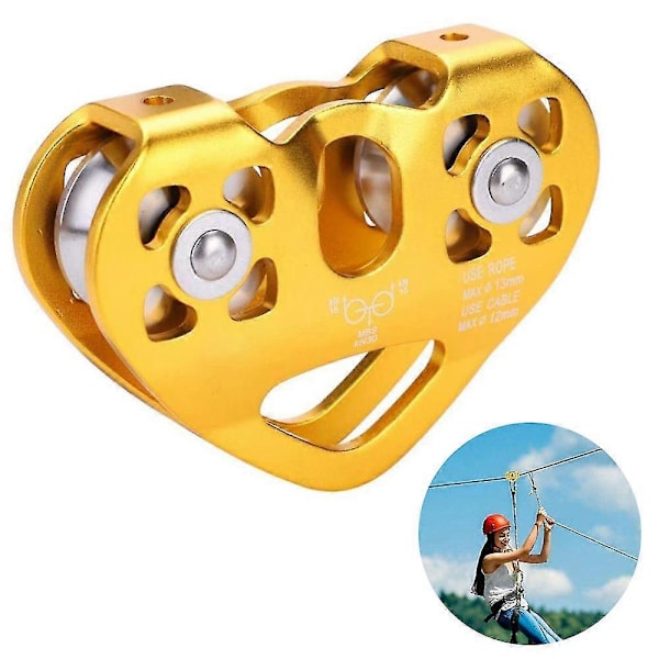 Bran Dobbelt Tov Rulle Trisse Afbøjningsrulle Tandem Rulle Håret Form Til Kabelbane [DB] Gold