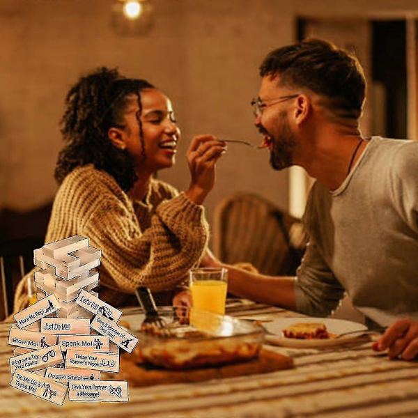 Super Naughty Blok Tårn Spil, Valentinsdag Tumbling Tower Stak Blok Spil, Par Aktiviteter Date Night Ideer, Til Voksne Aftenfest Ga db