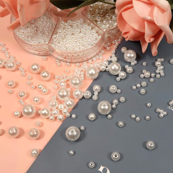1248 kpl White Pearl Beads - Craft Decoration Kit