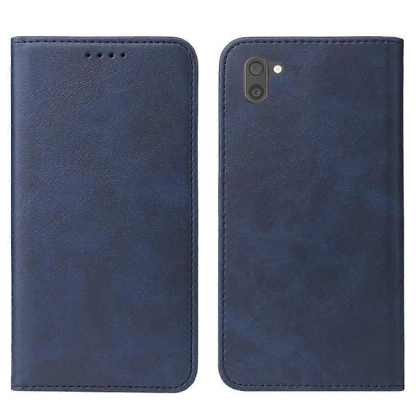 For Sharp Aquos R2 Magnetisk Lukking Lær Telefonveske [DB] Blue