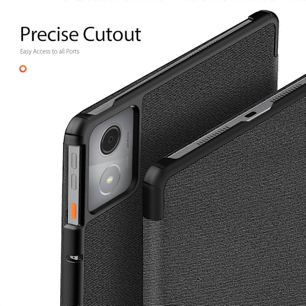 For Lenovo Tab K11 Plus Deksel Tri-Fold Stativ Lærdeksel Auto Våkne/Sovne [DB] Black
