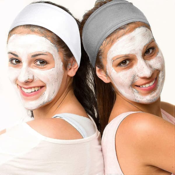 3 stk. Hårbøjle til ansigtsbehandling Make Up Wrap Hoved Terry Cloth (hvid, sort, grå-CE db