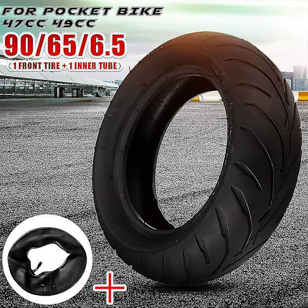 Fram- och bakdäck + innertub 90/65/6.5 110/50/6.5 för 47cc 49cc Mini Pocket Bike  [dB} 90 65 6.5