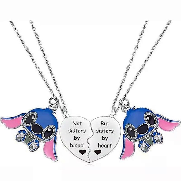 2 kpl Pariskunta Kaulakoru Uusi Disney Stitch Ruostumaton Teräs Hopea Ruusukulta Riipus Rakastavaiset Pariskunta Parhaat Ystävät Korut Lahjat [DB] a pair3