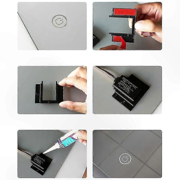 LED Spejl Touch Sensor Kontakt til Badeværelsesbelysning, 300W [DB] Dark Grey