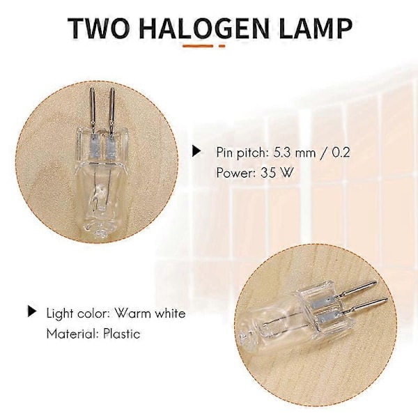 4 220V 35W G5, 3-polet strømforsyning dobbelt halogenpære varm hvid [DB] Warm white