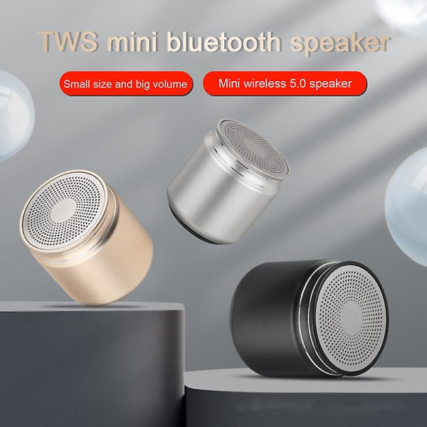 M12 Bluetooth-yhteensopiva kaiutin 5.0 ladattava minilangaton äänirasia kotiin Jikaix Golden