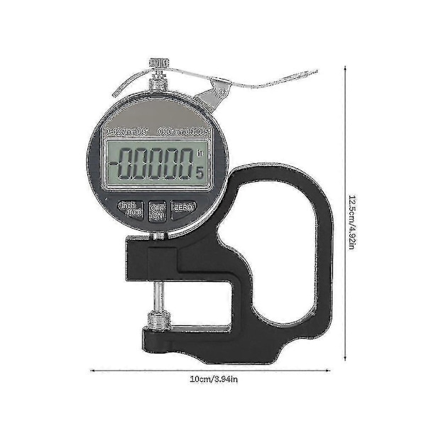 0,001 mm Digital Tykkelsesmåler Elektronisk Mikrometer I 0-12,7 mm Område For Papir Lær Klær Tråd Måleverktøy-sfygv {Db}