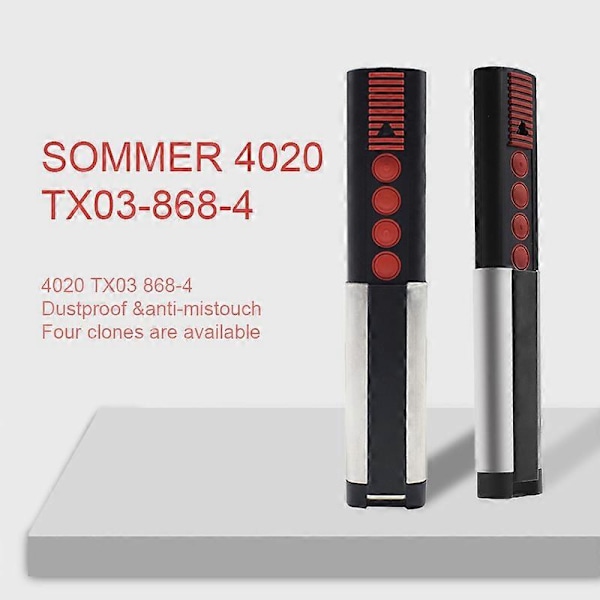 SOMMER 868MHz TX03-868-4-XP Garasjeport Fjernkontroll Duplisering SOMMER TX03 868 4 XP Garasjeport Portåpner Sender [DB] 2PCS