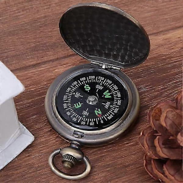 Navigointikompassi, kannettava taskukellokompassi, sopii ulkokäyttöön, monitoiminen sinkkiseoksesta valmistettu taskukompassi [DB]