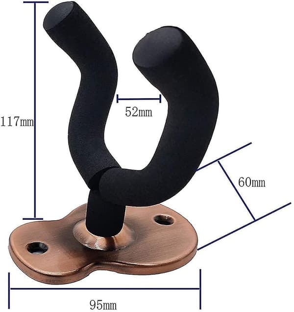 2-pack Gitarrväggfäste, Metallgitarrhängare Gitarrfäste Db Black