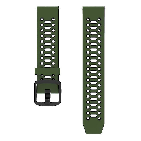 Dubbelfärgad 20mm Silikonarmband för Coros Pace 2/Garmin vivoactive 5/GarminActive 5/Venu Sq 2 {Db} Army Green Black