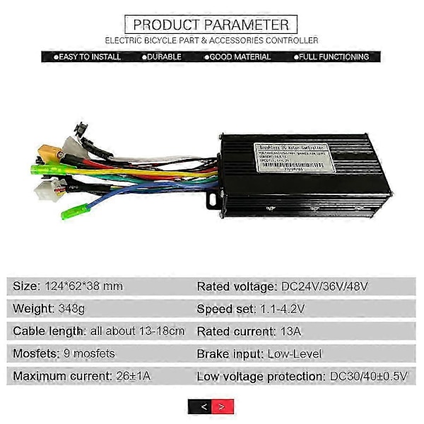 24V36V48V 500W 750W Hall Børsteløs Controller 126A Sinusbølge Tre-Mode Controller Ebike Controller [db]