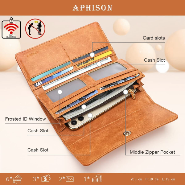 Damplånbok RFID-blockerande läderplånbok Korthållare Trifold-plånbok Clutch-utskärning Solrosdesign